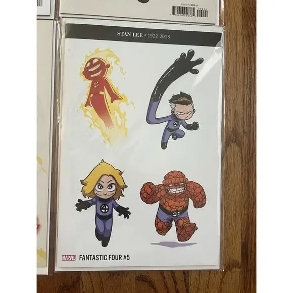 Fantastic Four 1 2 3 4 Complete Skottie Young Variant Set Marvel & #5